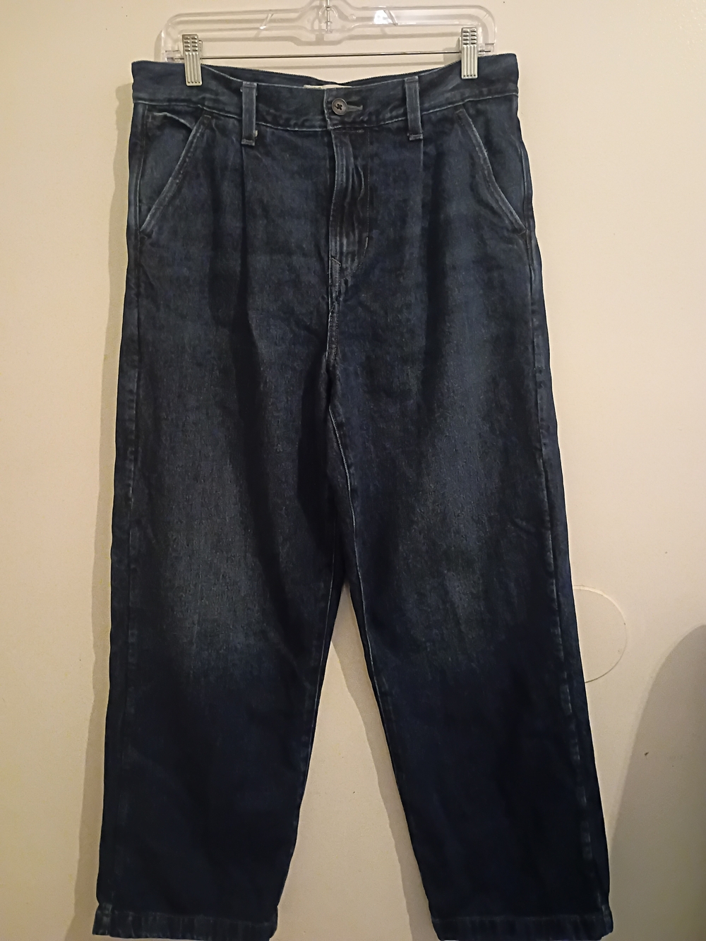 American Eagle X Tru Kolors Relaxed Dark Pleated Front Jeans Sz 30/32